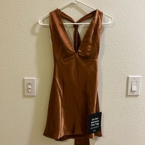 Lulu's Bronze Backless Dress